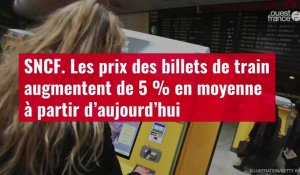 VIDÉO. SNCF : les prix des billets de train augmentent de 5 % en moyenne à partir d’aujourd'hui