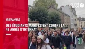 Désert médicaux : des étudiants manifestent à Rennes contre la 4e année d’internat 