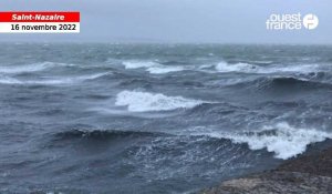 VIDEO. Fort coup de vent dans le nord-ouest la France, une mer très agitée à Saint-Nazaire