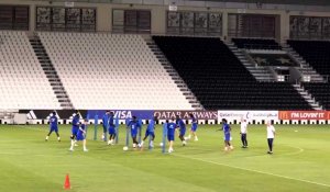 Foot - Coupe du monde Qatar 2022 entraînement équipe de France 6 décembre travail de passes avant France Angleterre