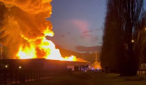 Incendie dans l'entreprise Bolloré Logistics à Grand-Couronne