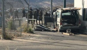Attaque d'un checkpoint en Cisjordanie occupée, des soldats israéliens montent la garde
