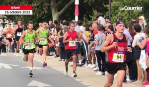 VIDEO. La Coulée Verte à Niort : le public sur les ponts Main encourage les coureurs du semi-marathon