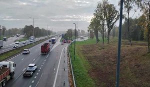 Accident à Heppignies, sur l'E42: l'aire des Amoudries évacuée