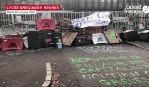 VIDÉO. Les barricades bloquent l'entrée du lycée Bréquigny à Rennes
