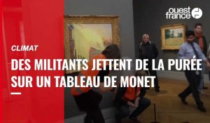 VIDÉO. Des activistes écologistes allemands ont jeté de la purée sur « Les Meules » de Monet