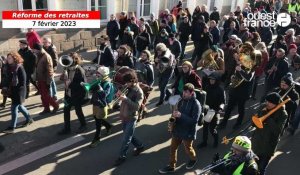 Manifestation à Nantes contre la réforme des retraites en fanfare