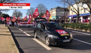 VIDÉO. Grève du 7 février : la manifestation pour les retraites s’est élancée à Sablé-sur-Sarthe