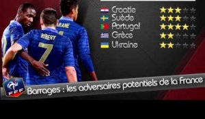 Les adversaires potentiels de l'Equipe de France pour les barrages !