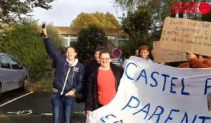 Manifestation contre la fermeture de l'école à Castel-Pic