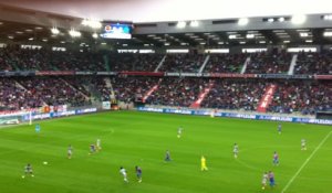 Les supporters caennais déçus après la défaite contre Marseille