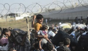 Afflux de réfugiés syriens en Turquie, fuyant les combats entre Kurdes et EI