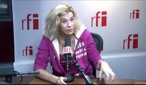 Frigide Barjot, l'humoriste catholique, chef de file du collectif d'opposants « La manif pour tous », fondatrice du collectif « Pour l'Humanité durable »