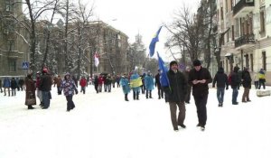 Les manifestants restent mobilisés à Kiev malgré un froid vif