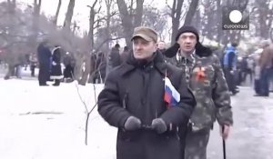 Petite manifestation des pro-Ianoukovitch