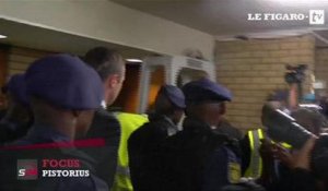 L'arrivée d'Oscar Pistorius au tribunal pour son verdict