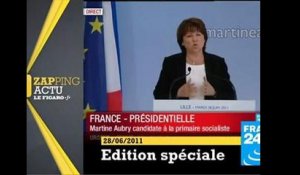 Martine Aubry se déclare candidate pour 2012