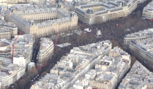 Paris: images aériennes de la manifestation