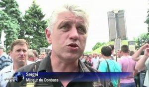Ukraine: des mineurs du Donbass manifestent contre le nouveau président