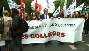 Réforme des collèges: rassemblement des syndicats