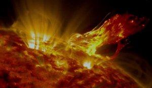 Une éruption solaire filmée par la NASA