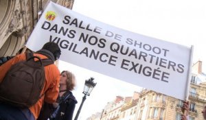 Manifestation contre l'ouverture d'une salle de shoot à Paris Xe