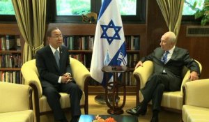 Négociations de paix: Ban Ki-moon rencontre Shimon Peres