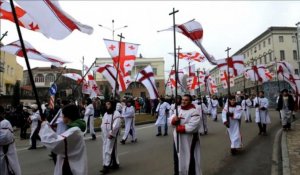 Processions pour le Noël Orthodoxe à Tbilisi