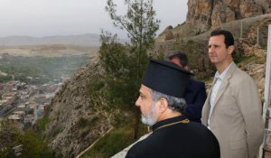 Bachar al-Assad dans la ville chrétienne de Maaloula pour Pâques