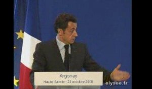 Le discours de Sarkozy sur l'économie