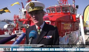 Marseille : champagne pour le second bateau-pompe des marins-pompiers