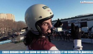 Chris Bruand fait son show au salon de la moto et du scooter de Marseille
