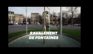 Les nouvelles fontaines installées sur les Champs-Elysées