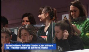 Anuna De Wever, Adelaide Charlier et des militants de  "Youth For Climate" au Parlement fédéral
