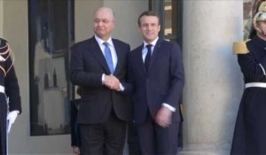 Le président irakien Barham Saleh arrive à l'Elysée