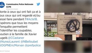 La plaque en mémoire de Xavier Jugelé, le policier assassiné sur les Champs-Élysées, a été vandalisée