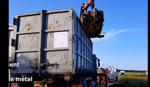 Catenoy. Un camion se renverse sur la nationale et perd ses bobines métalliques
