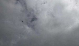 Les Sables-d'Olonne. Pour le Vendée air show, des parachutistes atterrissent sur la Grande plage