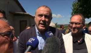 Orages dans la Drôme: le ministre de l'Agriculture sur place (1)