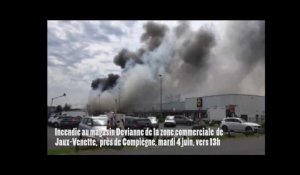 Incendie au magasin Devianne près de Compiègne
