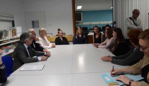 Amiens: échanges sur la scolarisation des enfants autistes et la secrétaire d'Etat Sophie Cluzel
