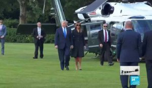 Donald Trump arrive à Colleville-sur-Mer