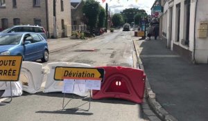 Travaux de réfection de la chaussée route de Saint-Omer à Watten