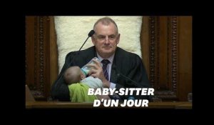 Le président du Parlement néo-zélandais joue les baby-sitters en pleine séance