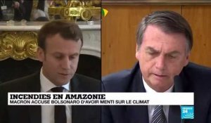 Incendie en Amazonie : Macron accuse Bolsonaro d'avoir menti sur le climat