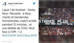 Ligue 1 : La rencontre entre Nice et l'OM arrêtée après des chants et des banderoles homophobes