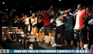 Usain Bolt parle de performance à Marseille à un an des JO
