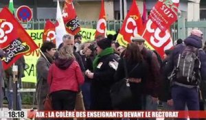 Aix : la colère des enseignants devant le rectorat