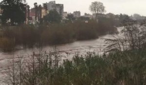 3/4 Tempête Gloria à Perpignan : la Têt monte