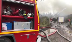 Important feu de végétaux entre deux entreprises classées Seveso à Chauny ce vendredi 24 janvier